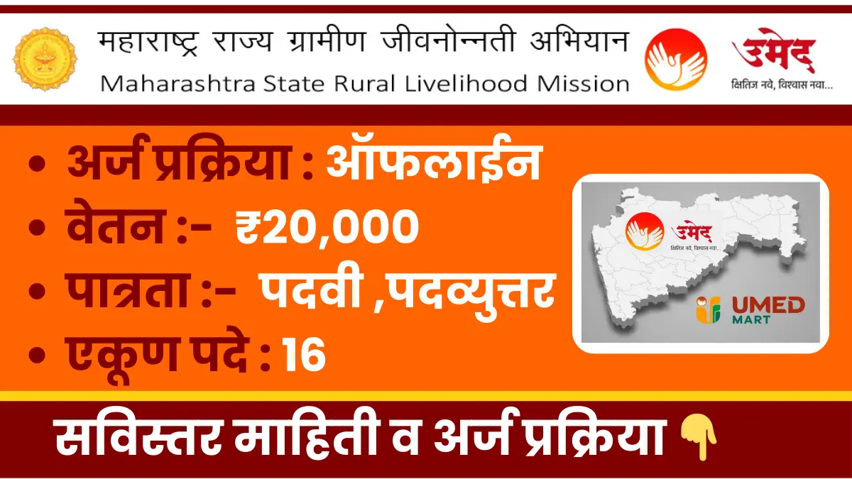 UMED MSRLM Ahilyanagar Bharti 2025 notification