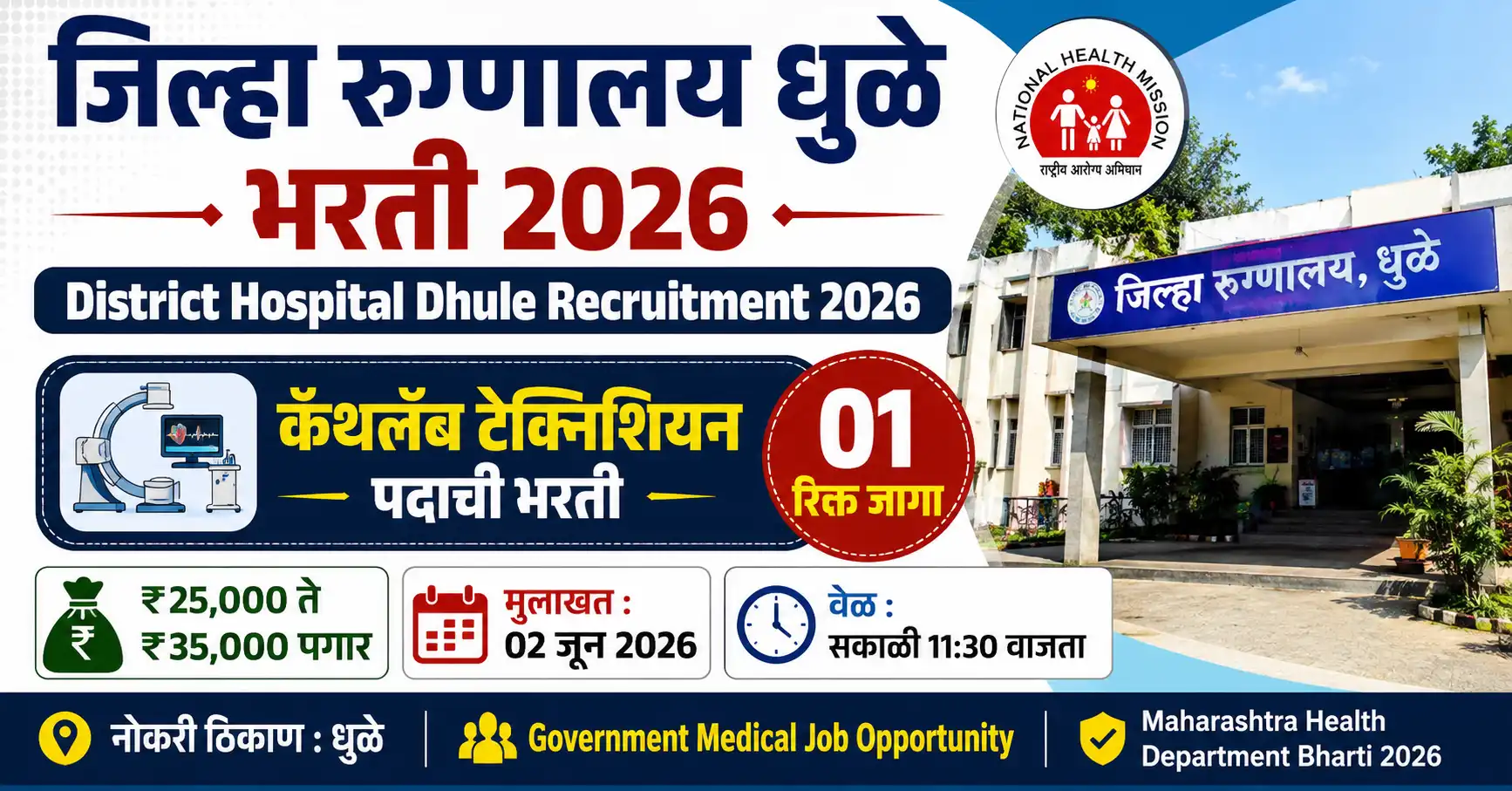 District Hospital Dhule Bharti 2026