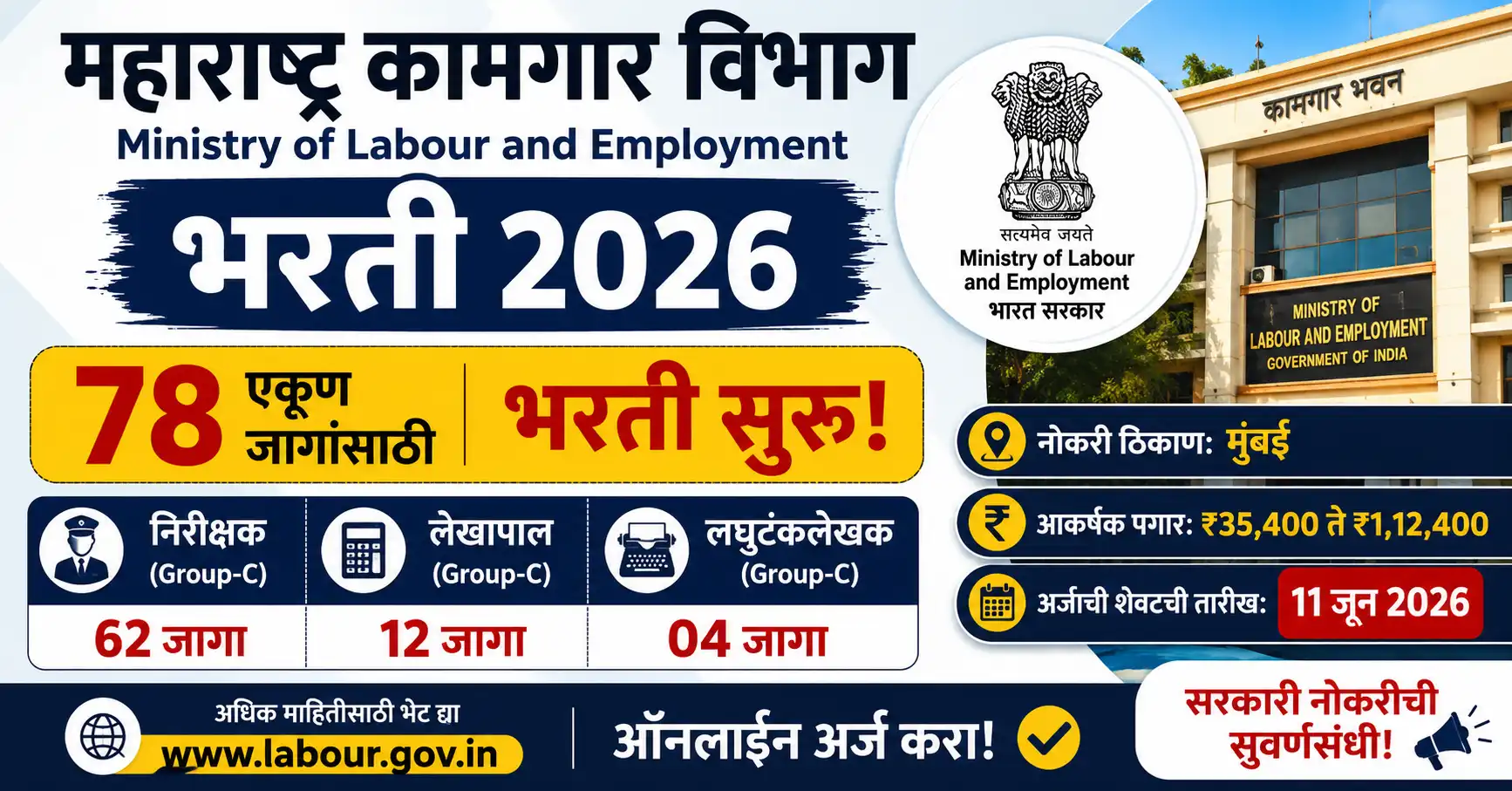 Kamgar Vibhag Bharti 2026